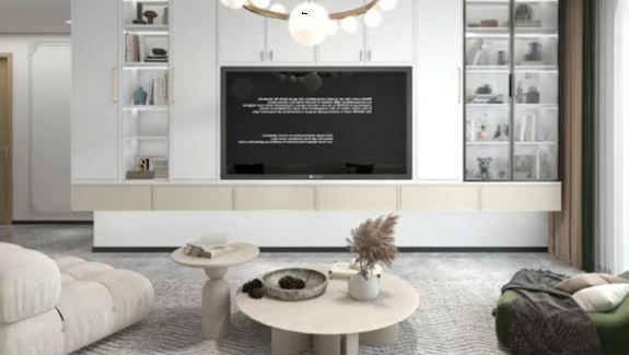诗尼曼整家定制电视柜设计，提升客厅档次
